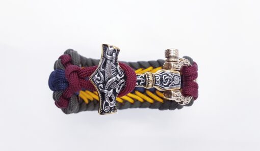 Custom made Thor's hammer tricolor bracelet