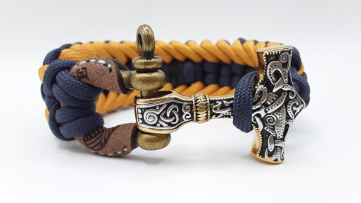 Navy Color Style Thor's Hammer with Leather D-shape carbiner